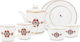 PiP Studio Love Birds Set de Ceai cu Cană din Porțelan Alb 1300ml 7buc