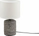 Trio Lighting Ceramic Table Lamp for Socket E14 with Beige Shade and Brown Base
