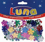 Luna Plastică Paietă Artizanală Multicoloră Mărgele cu floare 14mm