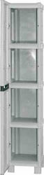 Plastic Single-Door Wardrobe with 3 Shelves 35x39x172cm