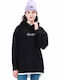 Long Women's Sweatshirt Hooded Black