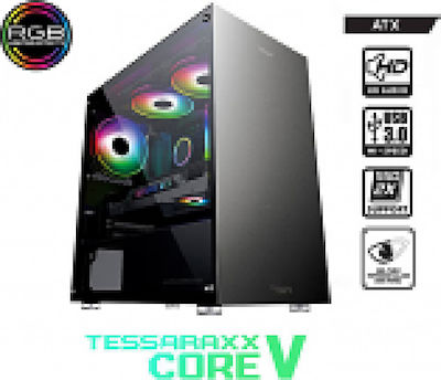 Armaggeddon Tessaraxx Core V Gaming Midi Tower Κουτί Υπολογιστή με Πλαϊνό Παράθυρο Μαύρο