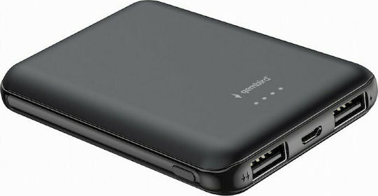 Gembird PB05-01 Power Bank 5000mAh με 2 Θύρες USB-A Μαύρο