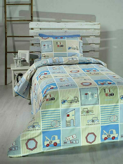 Sunshine Feelings 06 Kids Duvet Cover Single Cotton Green 170x250cm