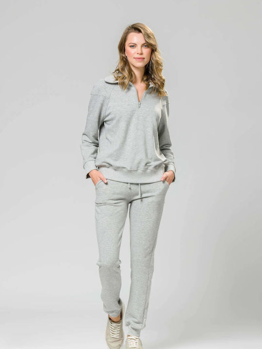 Harmony Winter Women's Pyjama Set Cotton Gray 28-