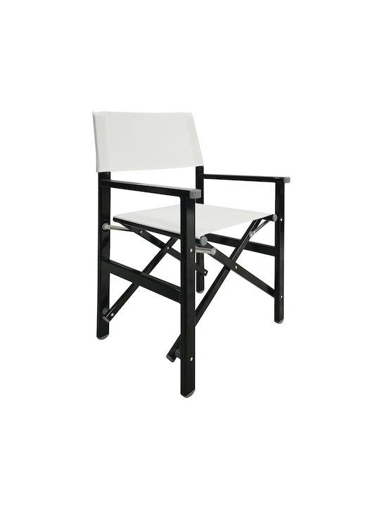 Καρέκλα Σκηνοθέτη Αλουμινίου Μαύρο / 'Ασπρο 4τμχ 54x43x88εκ.