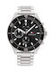 Tommy Hilfiger Larson Watch Chronograph Battery with Silver Metal Bracelet