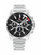 Tommy Hilfiger Mason Ανδρικό Ρολόι 45mm Χρονογράφος Μπαταρίας με Ασημί Μεταλλικό Μπρασελέ