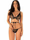 Obsessive Spitzen Unterwäsche-Set für Damen BH mit Zeichenfolge Schwarz / Schwarz / Schwarz / Schwarz / Schwarz Bowessa
