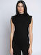 Vero Moda Women's Blouse Short Sleeve Turtleneck Black