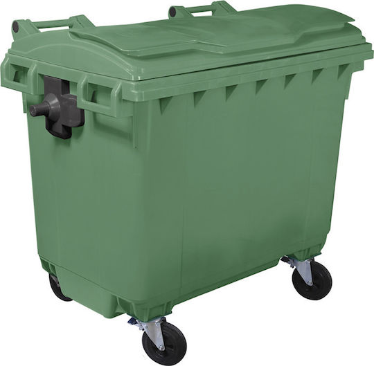Karavatsis Plastic Coș de gunoi Deșeuri Coșuri de gunoi cu roți cu Pedală 20.377-770 770lt Verdeț