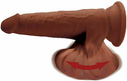 King Cock Triple Density Dildo realist cu Testicule și Ventuză Maro 20cm