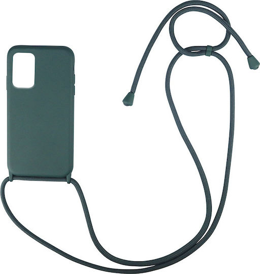 Sonique CarryHang Back Cover Silicon 0.5mm cu Curea Verde închis (Redmi Note 10 / 10s / Poco M5s)