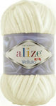 Alize Synthetic Knitting Yarn Velluto 100gr Λευκό 62 68m 100gr