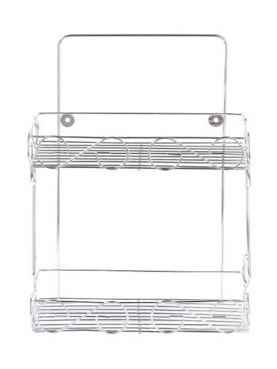 Next An der Wand montiert Badezimmerregal Metallisch mit 2 Regalböden 25x12x27cm Silber