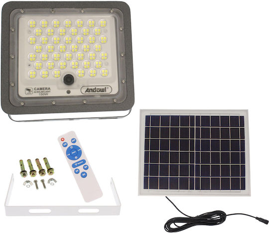 Andowl Αδιάβροχος Слънчев LED Προβολέας 150W Студено бяло 6000К με Τηλεχειριστήριο IP67