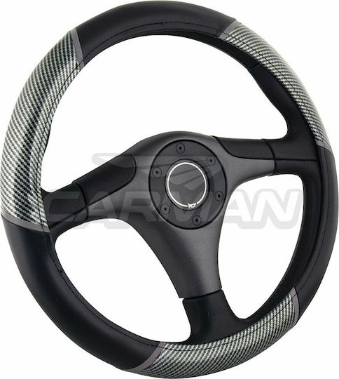 Carman Car Steering Wheel Cover with Diameter 36-38cm Synthetic Black