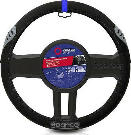 Sparco Husă Volan Auto cu Diametru 36-38cm. Sintetic Negru
