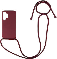 Sonique CarryHang Back Cover Silicone 0.5mm with Strap Burgundy (Galaxy A32 4G)