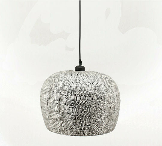 Zaros Hängelampe Silber mit Fassung E27 36x33x31cm.