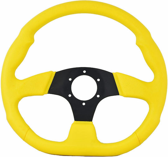 Simoni Racing Τιμόνι Αυτοκινήτου X2 Pu Τριάκτινο Μαύρο/Κίτρινο