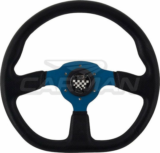 Simoni Racing Τιμόνι Αυτοκινήτου X1 Pu Τριάκτινο Λάμες Μπλε/Μαύρο
