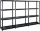 Plastic Outdoor Shelving Unit with 4 Shelves Black 183x30.5x130cm