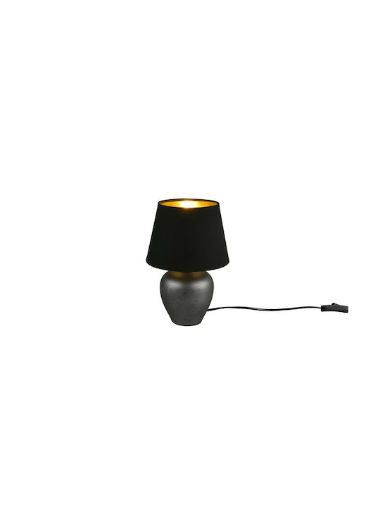 Trio Lighting Abby Keramik Tischlampe für E14 Fassung mit Schwarz Schirm und Fuß