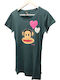 Paul Frank Γυναικεία Μπλούζα Two Hearts - (1020-1040-2001) - GREEN