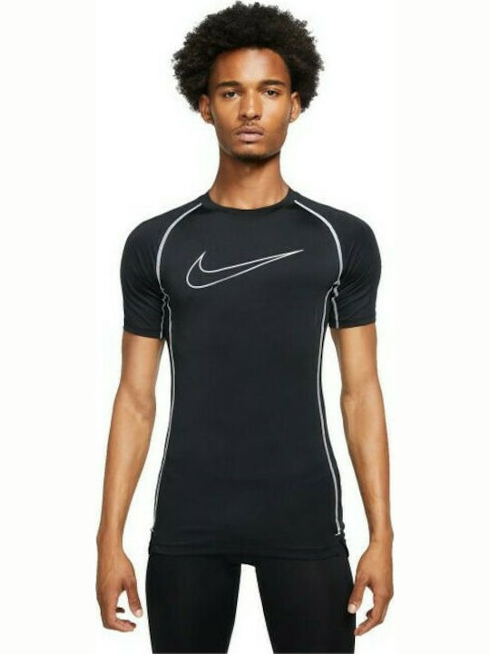 Nike Pro Dri-Fit Ανδρική Ισοθερμική Κοντομάνικη Μπλούζα Μαύρη
