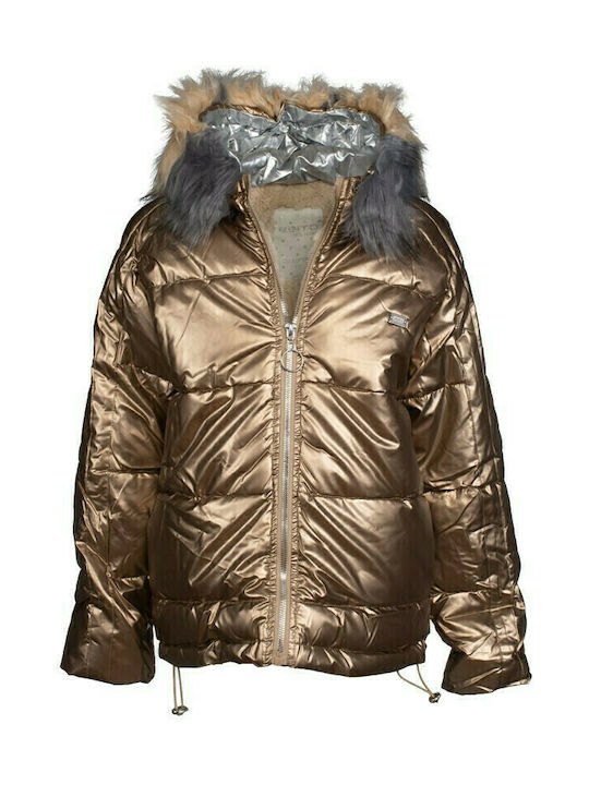 Kids' Casual Jacket Short with Hood Gold
