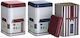 Click Patisserie Set 3 Pieces Sugar Coffee Tea Storage Boxes with Lid Metallic White 11x11x16.5cm 3 Pieces