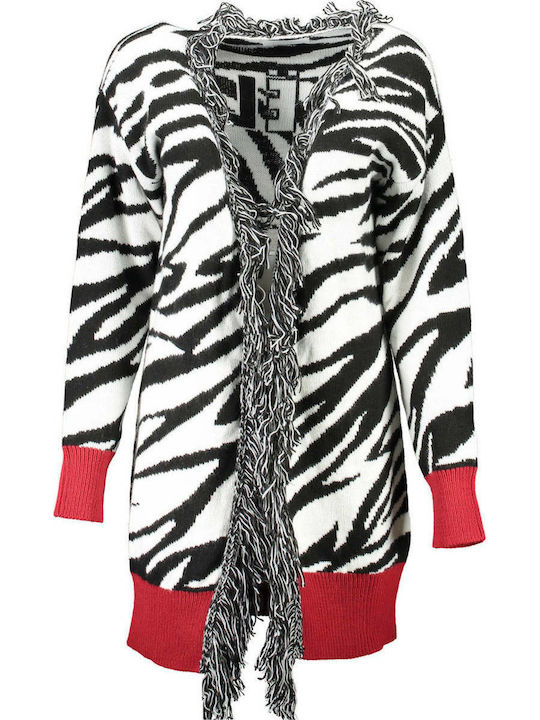 Gaelle Paris GBD10275 Μακριά Γυναικεία Πλεκτή Ζακέτα Zebra