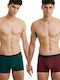 Men's Boxers Grenache / Dark Green 2Pack