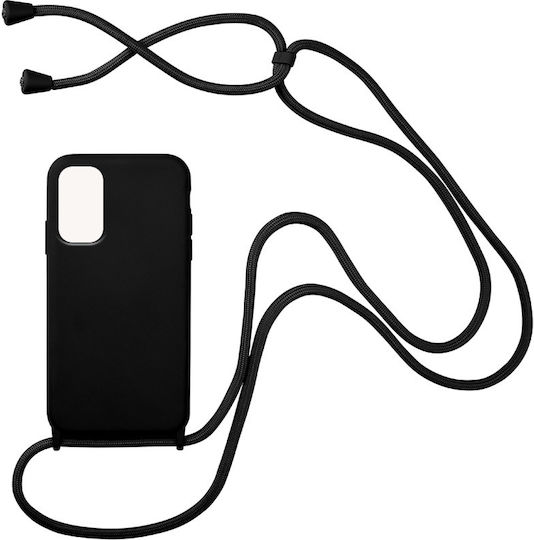 Sonique CarryHang Back Cover Silicone 0.5mm with Strap Black (Poco M3 / Redmi 9T)