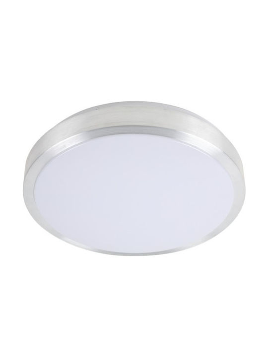 Spot Light Κλασική Μεταλλική Πλαφονιέρα Οροφής με Ενσωματωμένο LED σε Ασημί χρώμα 32cm