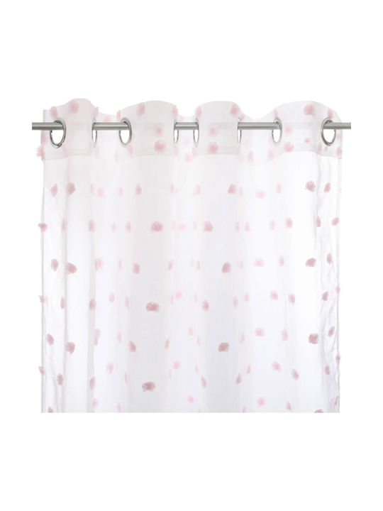Atmosphera Kids Grommet Top Curtain Pompom Pink 158738A 140x240cm