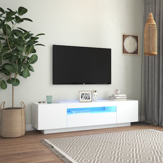TV Stand with LED Lighting White M160xD35xH40cm