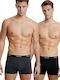 Walk Herren Boxershorts Charcoal / Black 2Packung