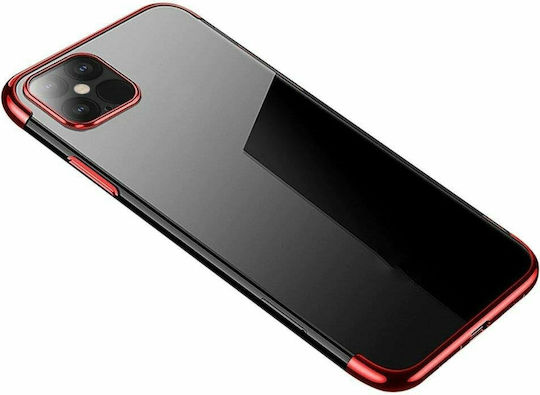 Hurtel Electroplating Frame Umschlag Rückseite Silikon 0.3mm Rot (Galaxy S21 Ultra 5G)