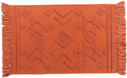 Kipper Cilaos Χαλί Ορθογώνιο Βαμβακερό με Κρόσια Terracotta 60x90cm