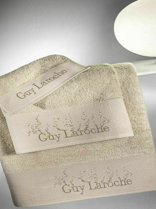Guy Laroche 3pc Bath Towel Set Pandora Sand Weight 500gr/m²