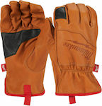 Milwaukee Gloves for Work Brown Leather for Cutting Protection Level 1