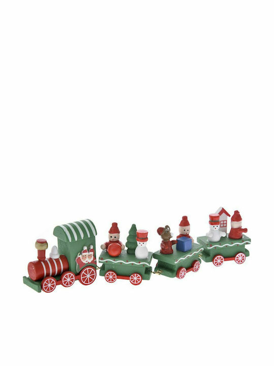 Iliadis Christmas Wooden Figure Train Green Height 7cm 4pcs