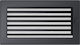 Kratki Rectangular Fireplace Air Shutter Gray 30x17cm