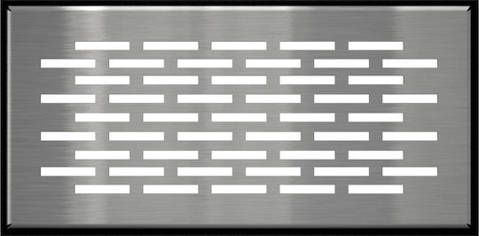 Kratki Ορθογώνια Περσίδα Τζακιού 20x9cm Inox