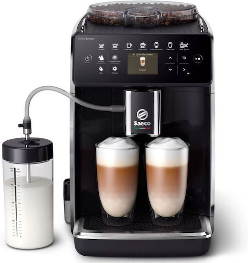 Saeco GranAroma Automatic Espresso Coffee Machine 1500W Pressure 15bar for Cappuccino with Grinder Black SM6480/00