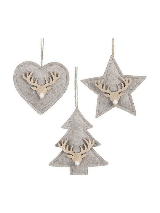 Hanging Heart Felt Christmas Tree Ornament 17cm Various Designs