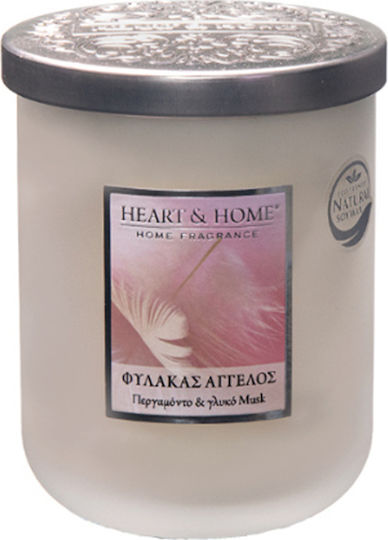 Heart & Home Ароматична Свещ от Соя в Буркан с Аромат Ангел Пазител Бергамот и Сладък Мускус 115гр