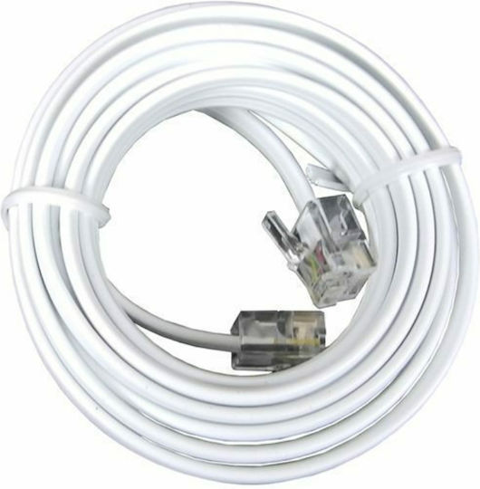 Central Flat Τηλεφωνικό Καλώδιο RJ11 6P4C 3m Λευκό (01-01-76Λ/M)